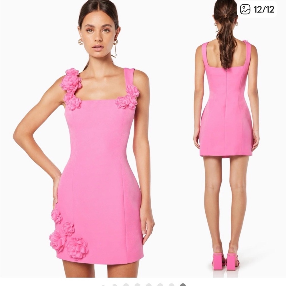 Elliatt Vibrant Pink Floral Mini Dress